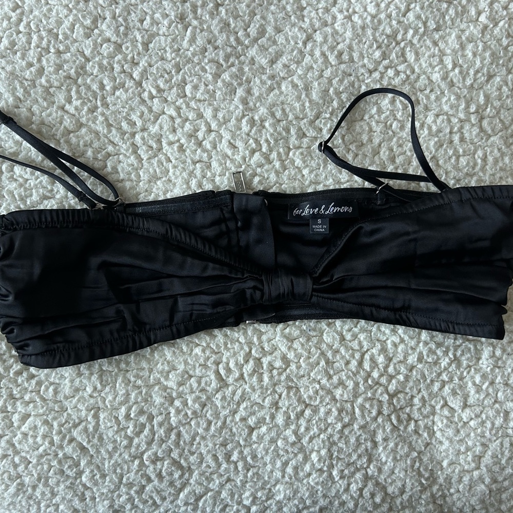 For love and lemons S strapless black top